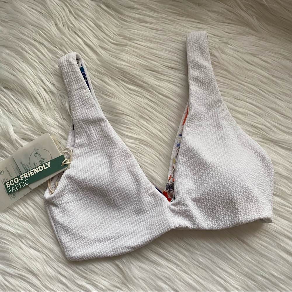 Maaji Sky White Town Sporty Bralette Bikini Top S - Picture 5 of 15